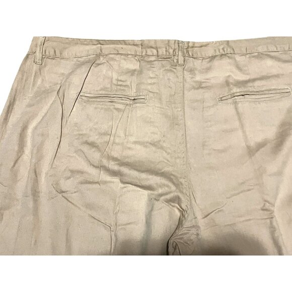 Woman Within NWOT Stretch Cotton Chino Straight Leg Pant Sz 28 Wide Petite Beige - Picture 9 of 10